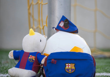 Max&Molly FC Barcelona Rhino Plush Toy – Soft Football Mascot with Squeaker, Vibrant Jersey Design