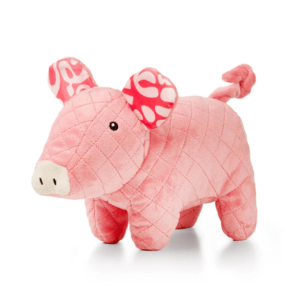 Max&Molly Huggles Pig Hamlet Plush Dog Toy with Low-Tone Squeaker