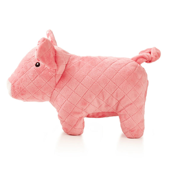 Max&Molly Huggles Pig Hamlet Plush Dog Toy with Low-Tone Squeaker