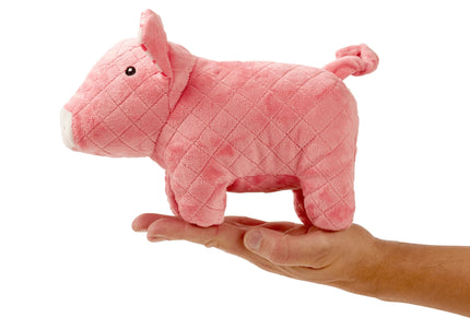 Max&Molly Huggles Pig Hamlet Plush Dog Toy with Low-Tone Squeaker