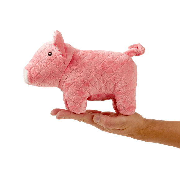 Max&Molly Huggles Pig Hamlet Plush Dog Toy with Low-Tone Squeaker