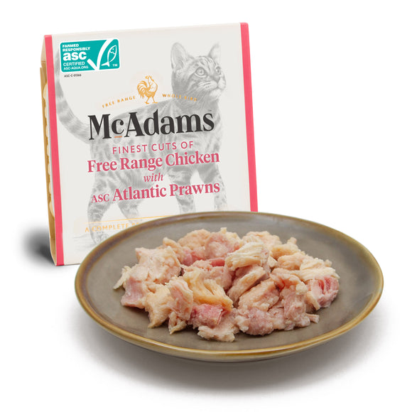 McAdams Free Range Chicken with Atlantic Prawns Wet Cat Food – Natural Protein Recipe, 100g