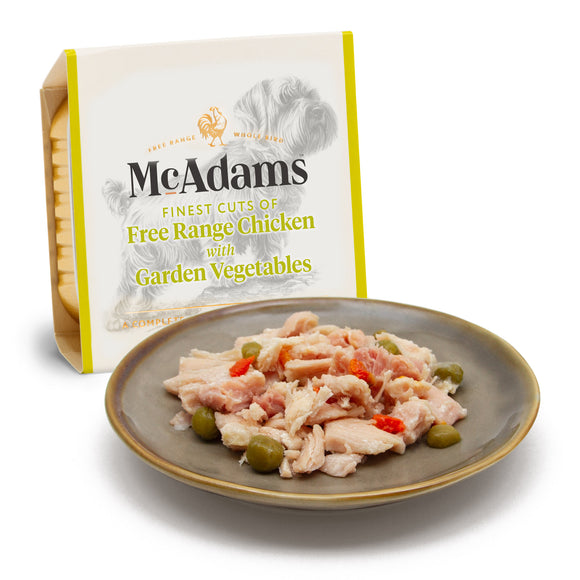 McAdams Free Range Chicken & Garden Vegetables Wet Dog Food – Natural Recipe, 150g