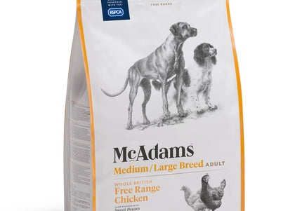 McAdams Medium Large Breed Baked Dog Food – Free Range Chicken, 2kg, Premium Recipe