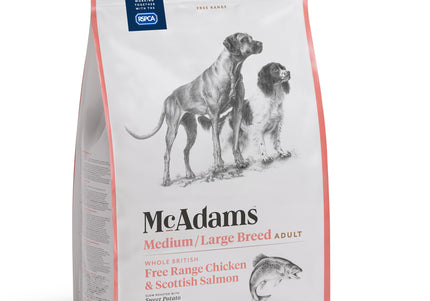 McAdams Medium/Large Breed Baked Dog Food – Free Range Chicken and Salmon, 10kg