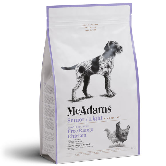 McAdams Senior Light Baked Dog Food – Free Range Chicken, 10kg, Gentle Nutrition
