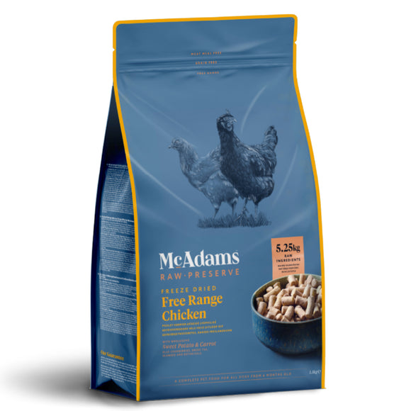 McAdams Freeze Dried Free Range Chicken – Complete Chicken and Vegetable Meal, 1.5kg