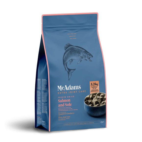 McAdams Freeze Dried Salmon & Sole – Premium Adult Dog Food, 400g, High Protein Recipe