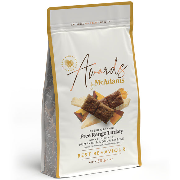McAdams Awards Best Behavior Soft Dog Treats – Organic Turkey, Pumpkin, Gouda, 150g