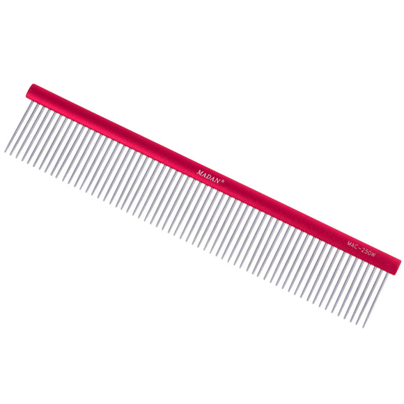Madan Professional Light Comb 25cm – Large Aluminum Handle, Medium Tooth, 35mm Long Pins