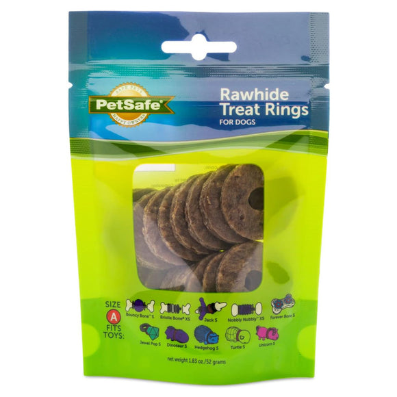PetSafe Natural Rawhide Rings – Meaty Chew Treats, 16 Pack, Large Size