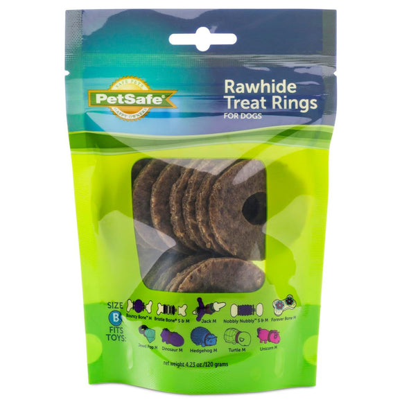 PetSafe Natural Rawhide Rings – Meaty Chew Treats, 16 Pack, Large Size