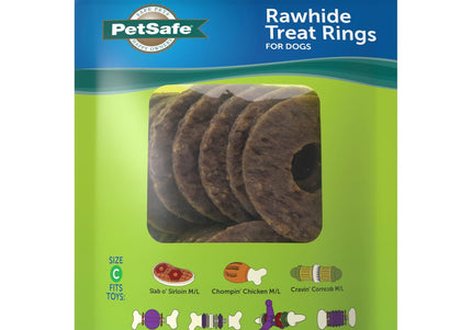 PetSafe Natural Rawhide Rings – Meaty Chew Treats, 16 Pack, Large Size
