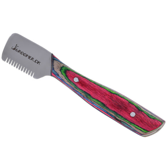 Groomer.dk Classic Trimmer Rainbow Edition – Medium Size, Colorful Wooden Handle, Professional Quality