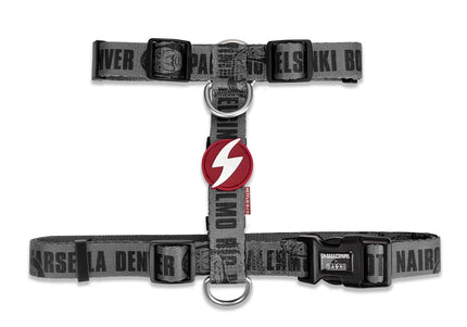 Dashi La Casa De Papel Melted Back Harness – Adjustable Graphite Guard Dog Harness, Large Size