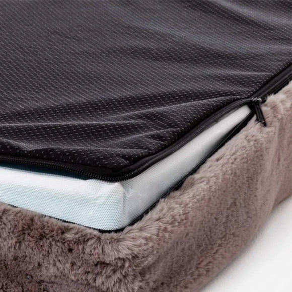 Maelson Orthopedic Memofluff Dog Bed – Supportive Memory Foam Mattress, Anthracite, Medium Size