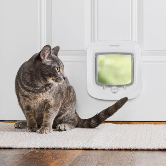 PetSafe Microchip Cat Flap – Automatic and Manual Entry, Secure White Door