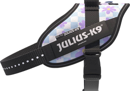 Julius-K9 IDC Powerharness Cartoon – Reflective Floral Dog Harness, Comfortable Fit Design