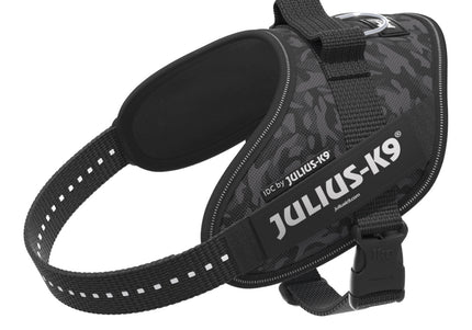 Julius-K9 IDC Powerharness Night Camo – Reflective Black Camouflage Harness, Mini Size