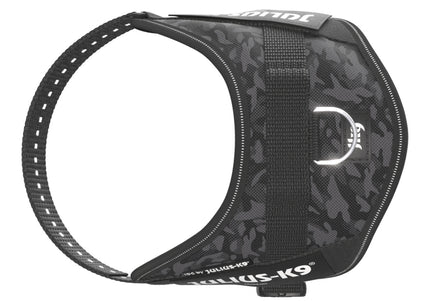 Julius-K9 IDC Powerharness Night Camo – Reflective Black Camouflage Harness, Mini Size