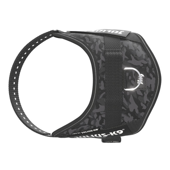 Julius-K9 IDC Powerharness Night Camo – Reflective Black Camouflage Harness, Mini Size