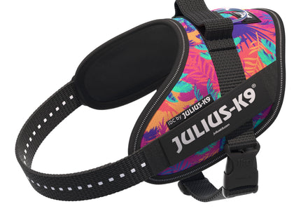 Julius-K9 IDC Powerharness Vibe – Reflective Dog Harness, Palm Tree Pattern, Mini Size