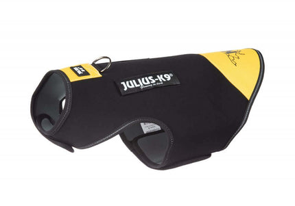 Julius-K9 IDC Neoprene Dog Jacket – Black and Yellow, Lightweight Thermal Protection