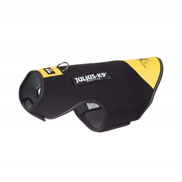 Julius-K9 IDC Neoprene Dog Jacket – Black and Yellow, Lightweight Thermal Protection