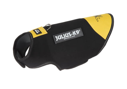 Julius-K9 IDC Neoprene Dog Jacket – Black and Yellow, Lightweight Thermal Protection
