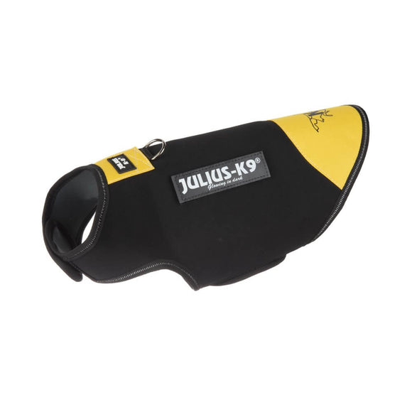 Julius-K9 IDC Neoprene Dog Jacket – Black and Yellow, Lightweight Thermal Protection