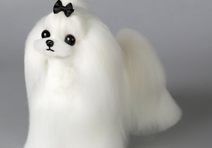 Mr. Jiang Maltese Full Body Replacement Hair – Realistic Synthetic Coat for Small Grooming Mannequin