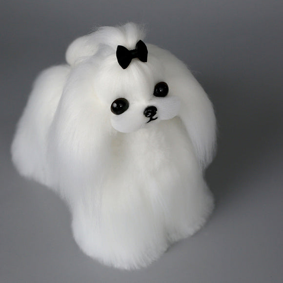 Mr. Jiang Maltese Full Body Replacement Hair – Realistic Synthetic Coat for Small Grooming Mannequin