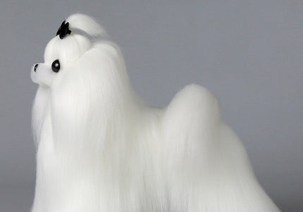 Mr. Jiang Maltese Full Body Replacement Hair – Realistic Synthetic Coat for Small Grooming Mannequin