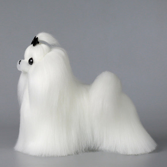 Mr. Jiang Maltese Full Body Replacement Hair – Realistic Synthetic Coat for Small Grooming Mannequin