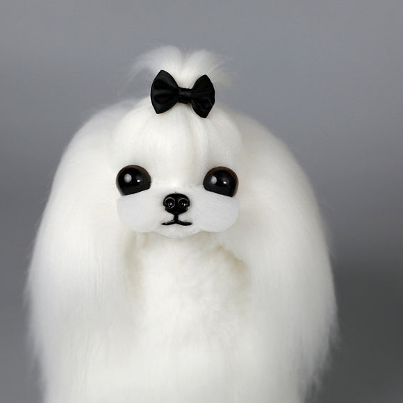 Mr. Jiang Maltese Full Body Replacement Hair – Realistic Synthetic Coat for Small Grooming Mannequin