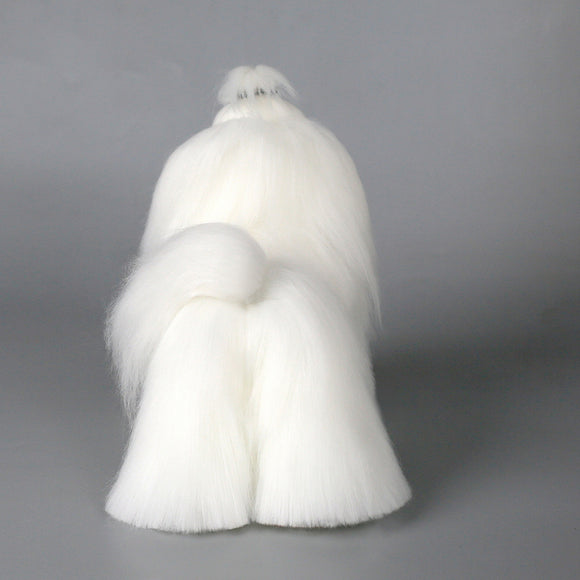 Mr. Jiang Maltese Full Body Replacement Hair – Realistic Synthetic Coat for Small Grooming Mannequin