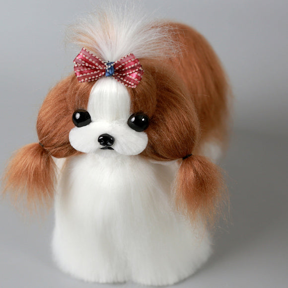 Mr. Jiang Shih Tzu Full Body Replacement Hair – Brown & White, Realistic Mannequin Coat