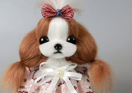 Mr. Jiang Shih Tzu Full Body Replacement Hair – Brown & White, Realistic Mannequin Coat
