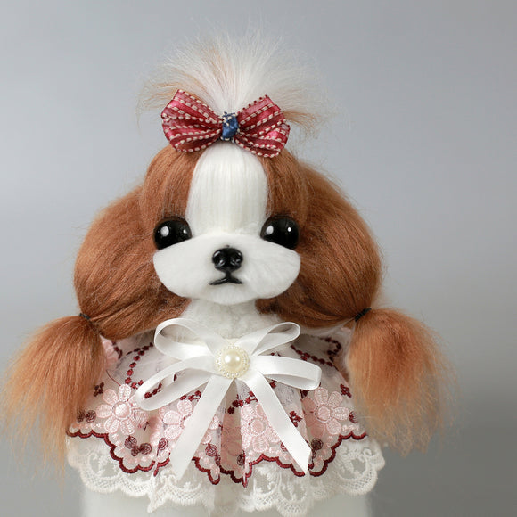 Mr. Jiang Shih Tzu Full Body Replacement Hair – Brown & White, Realistic Mannequin Coat