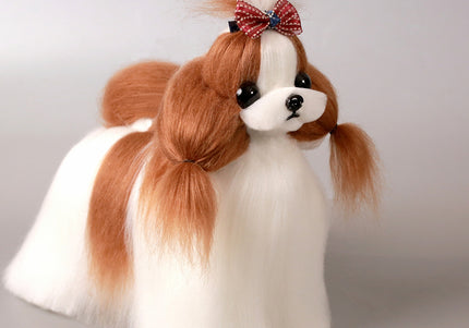 Mr. Jiang Shih Tzu Full Body Replacement Hair – Brown & White, Realistic Mannequin Coat