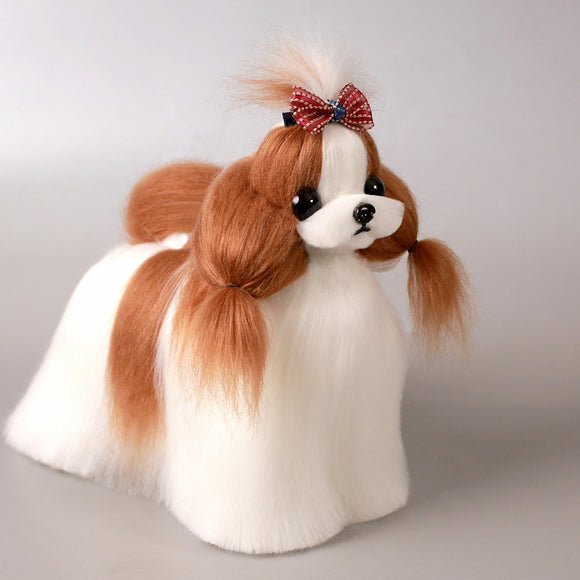Mr. Jiang Shih Tzu Full Body Replacement Hair – Brown & White, Realistic Mannequin Coat