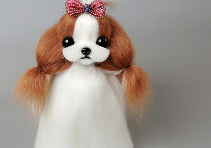 Mr. Jiang Shih Tzu Full Body Replacement Hair – Brown & White, Realistic Mannequin Coat