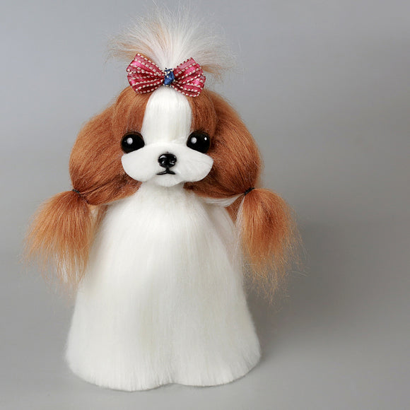 Mr. Jiang Shih Tzu Full Body Replacement Hair – Brown & White, Realistic Mannequin Coat