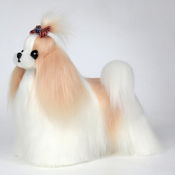 Mr. Jiang Shih Tzu Full Body Hair – Champagne & White Replacement Coat for Small Grooming Mannequin