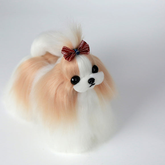 Mr. Jiang Shih Tzu Full Body Hair – Champagne & White Replacement Coat for Small Grooming Mannequin
