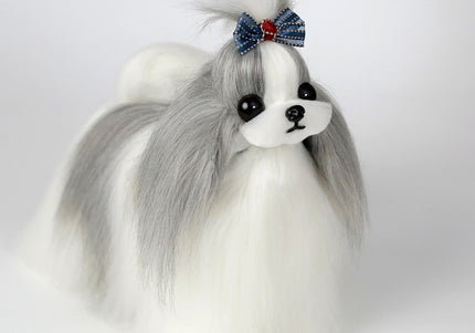 Mr. Jiang Shih Tzu Full Body Replacement Hair – Grey & White, Realistic Mannequin Coat
