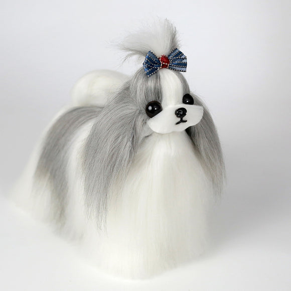 Mr. Jiang Shih Tzu Full Body Replacement Hair – Grey & White, Realistic Mannequin Coat