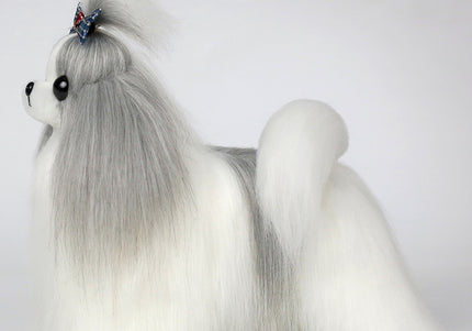 Mr. Jiang Shih Tzu Full Body Replacement Hair – Grey & White, Realistic Mannequin Coat