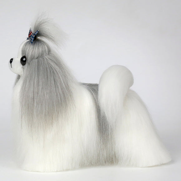 Mr. Jiang Shih Tzu Full Body Replacement Hair – Grey & White, Realistic Mannequin Coat