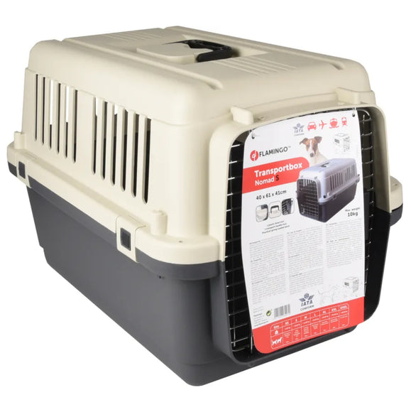Flamingo Nomad IATA Transport Box Small – Secure Lightweight Carrier, Ventilated Design up to 10kg